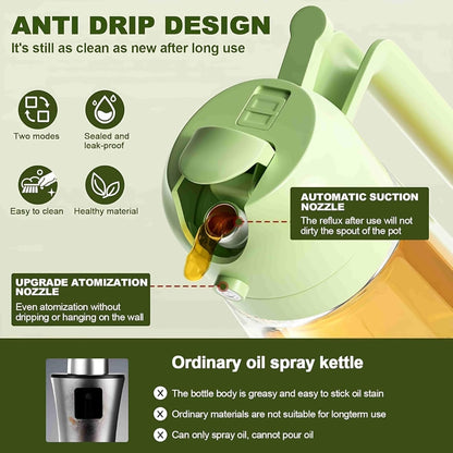 2 in 1 oil sprayer & dispenser bottle