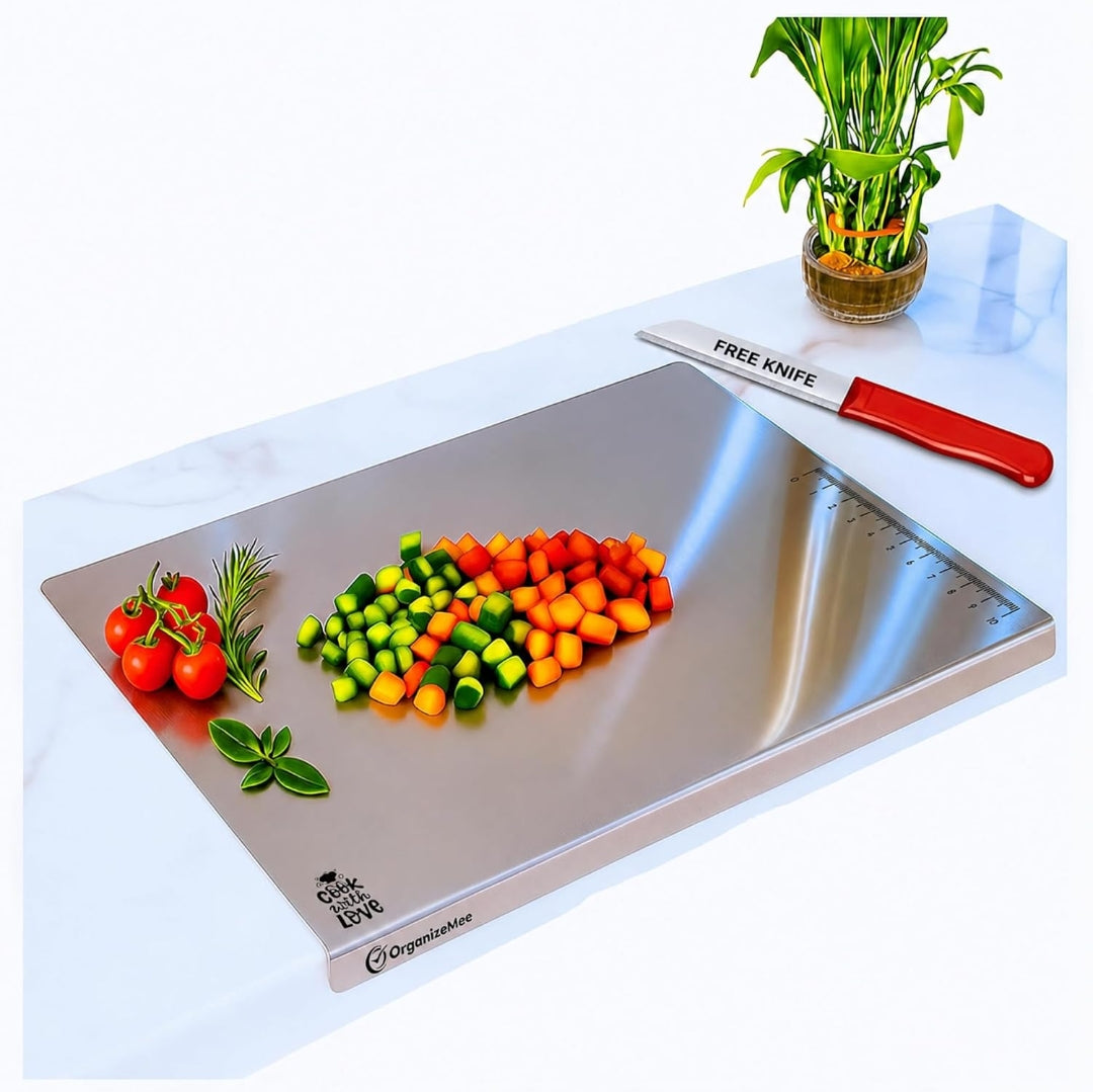 Stainless steel chopping board