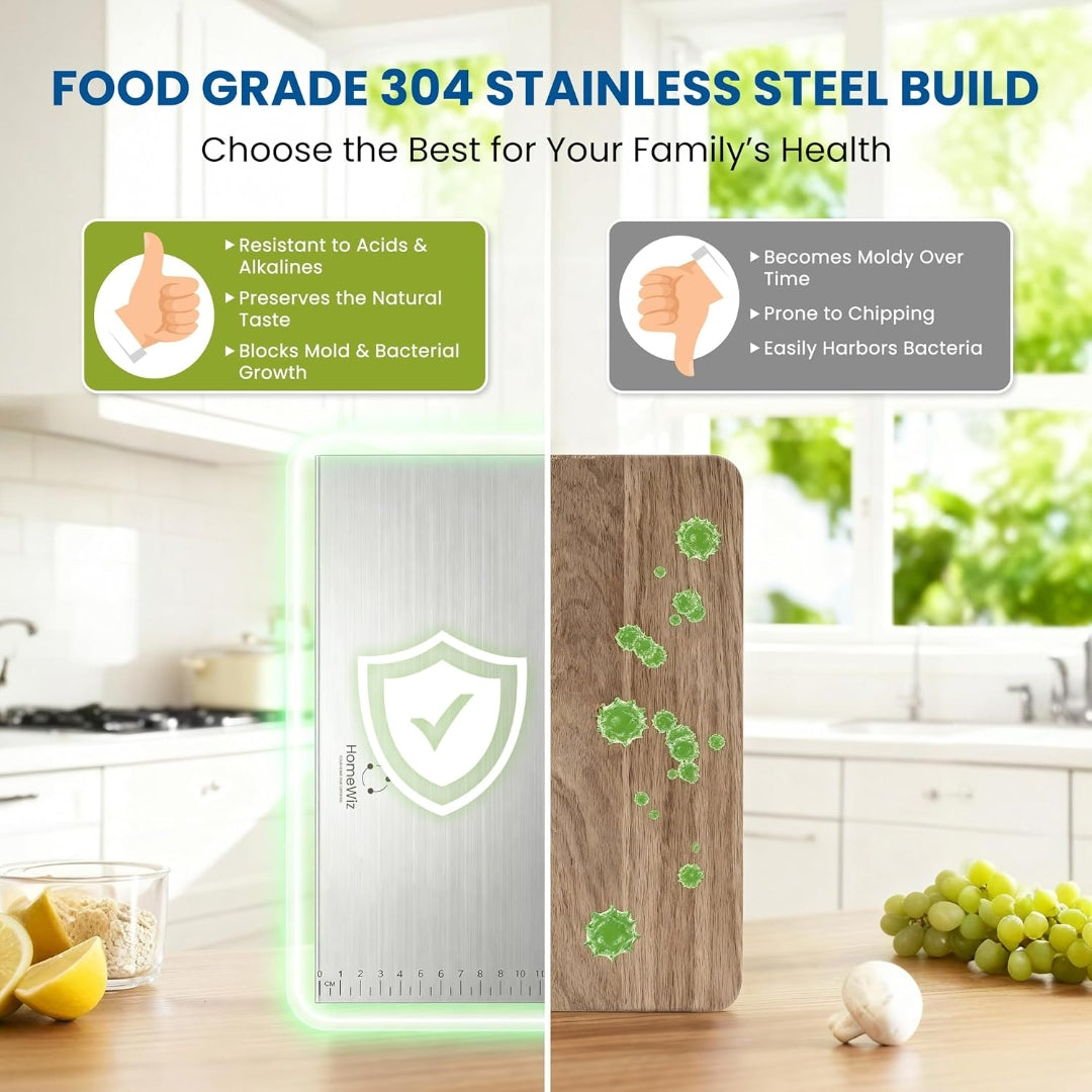 Stainless steel chopping board