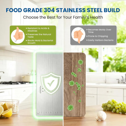 Stainless steel chopping board