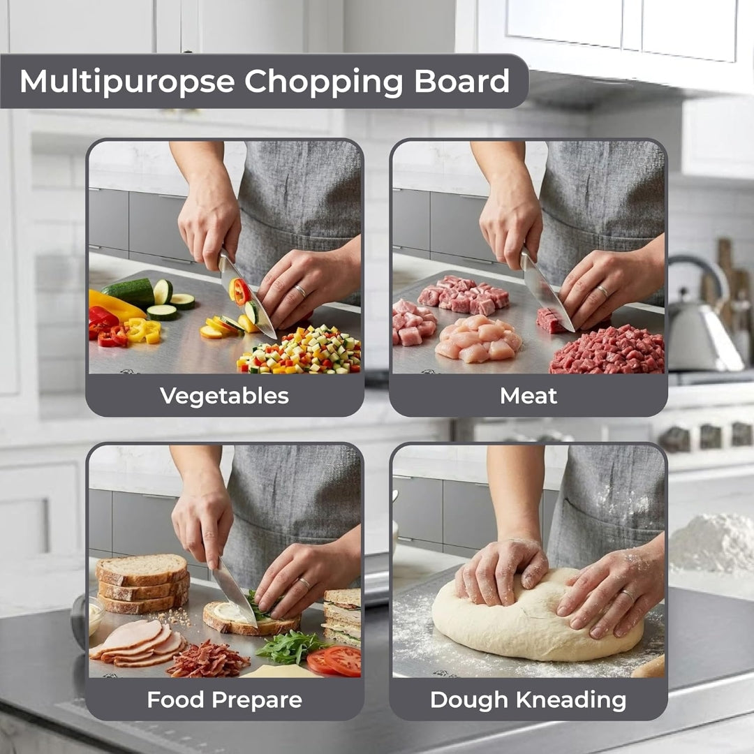 Stainless steel chopping board