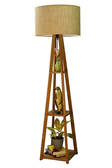 wooden floor lamp
