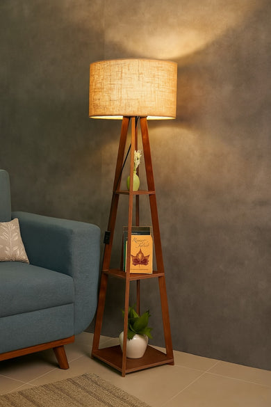 wooden floor lamp