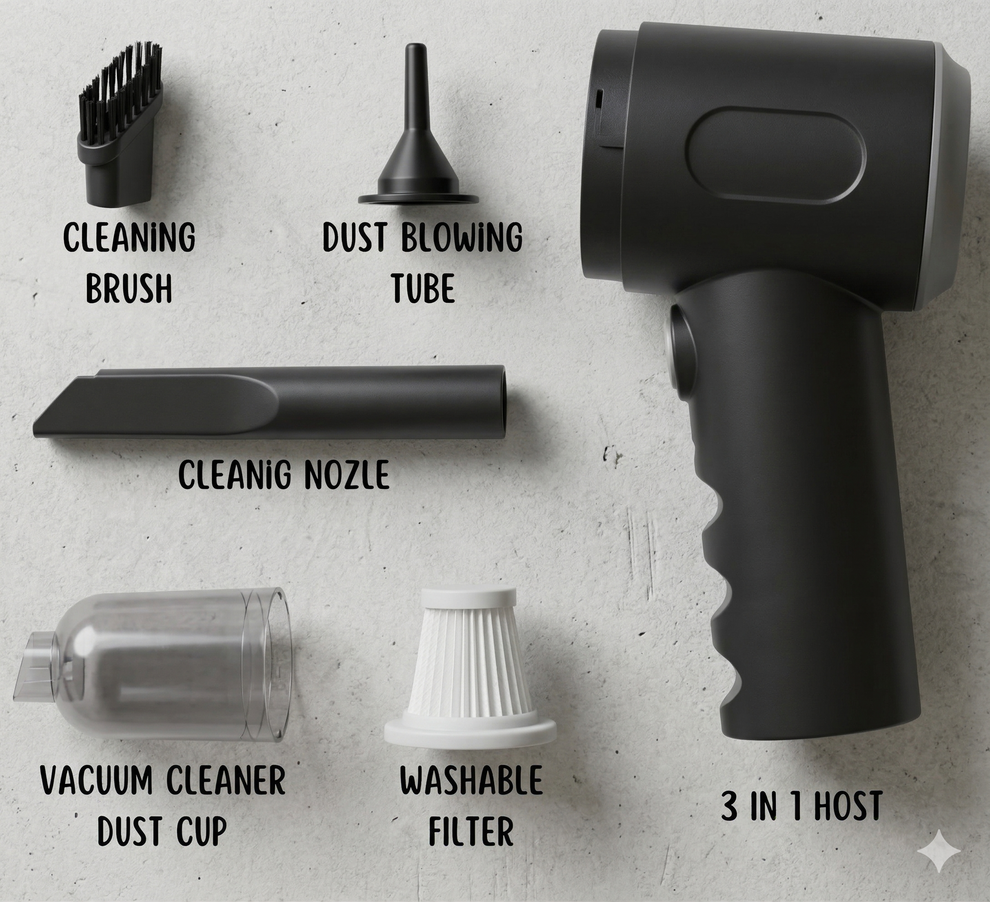 3 in 1 portable mini vacuum cleaner